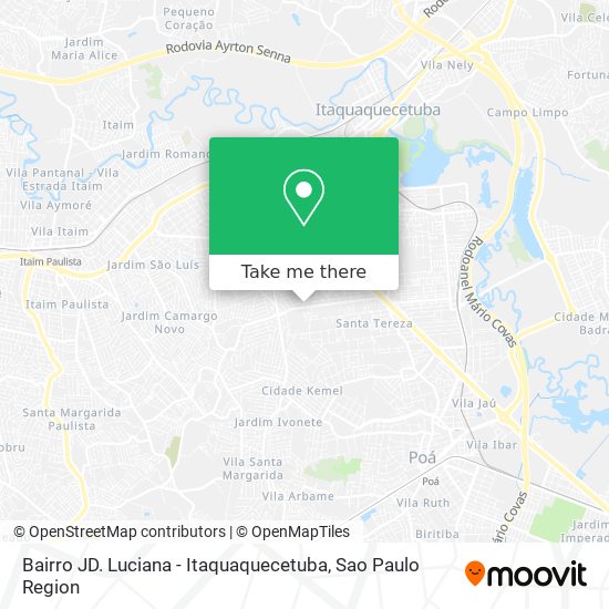 Bairro JD. Luciana - Itaquaquecetuba map