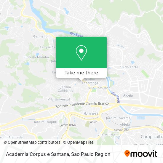 Academia Corpus e Santana map