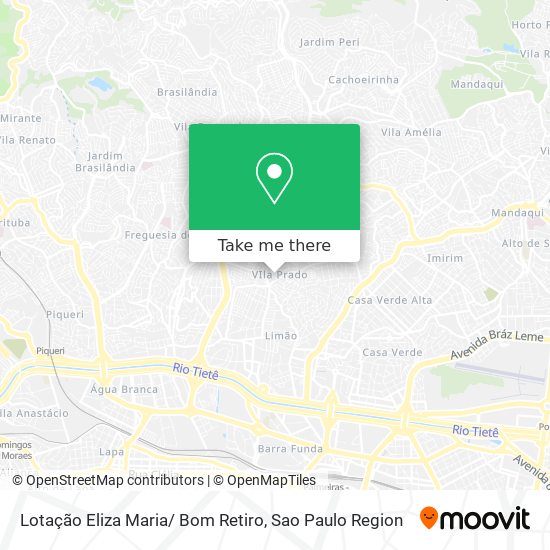 Mapa Lotação Eliza Maria/ Bom Retiro
