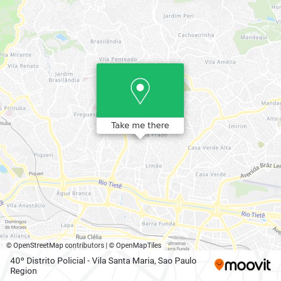 Mapa 40º Distrito Policial - Vila Santa Maria