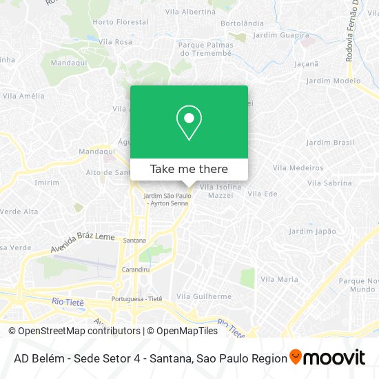 AD Belém - Sede Setor 4 - Santana map