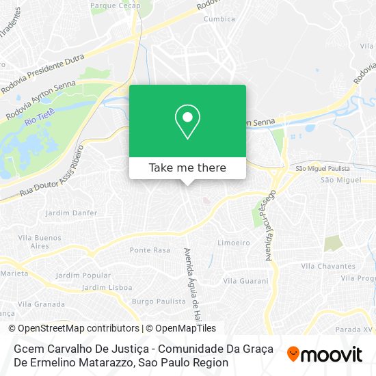 Gcem Carvalho De Justiça - Comunidade Da Graça De Ermelino Matarazzo map