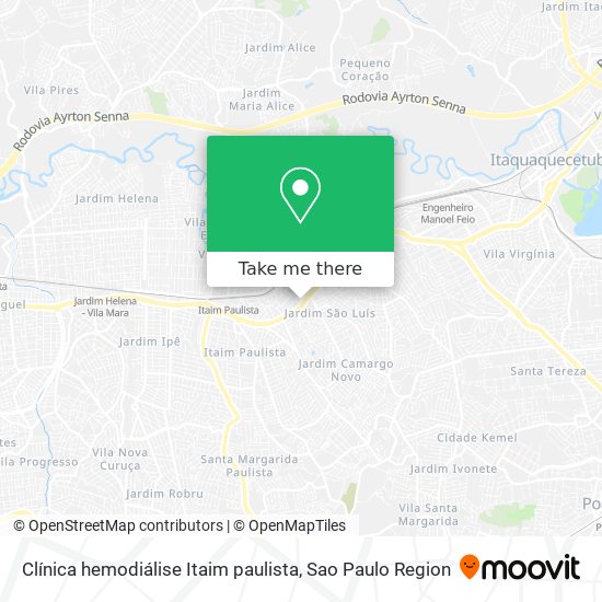 Clínica hemodiálise Itaim paulista map