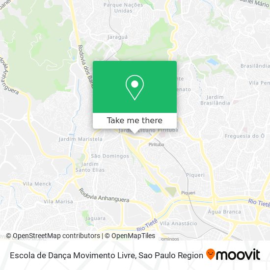 Mapa Escola de Dança Movimento Livre