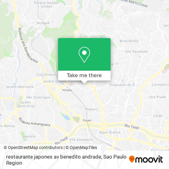 restaurante japones av benedito andrade map