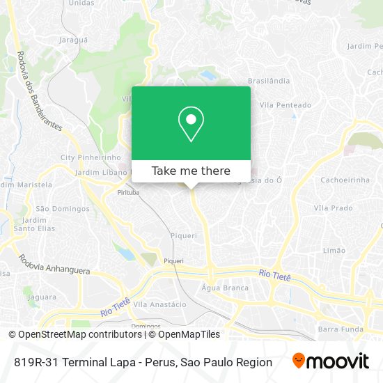 Mapa 819R-31 Terminal Lapa - Perus
