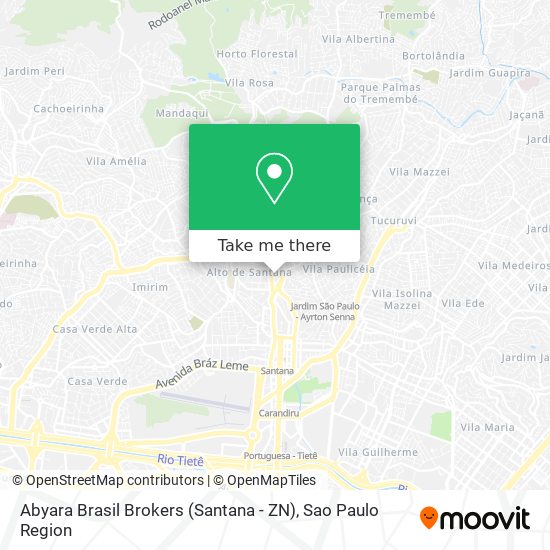 Mapa Abyara Brasil Brokers (Santana - ZN)