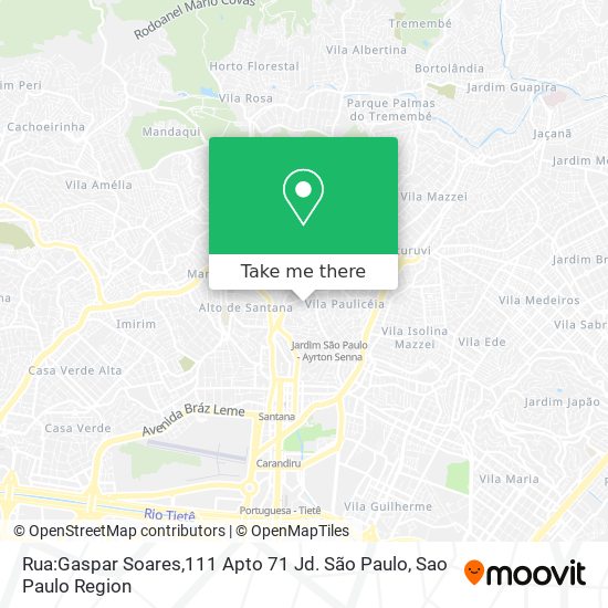 Mapa Rua:Gaspar Soares,111 Apto 71 Jd. São Paulo