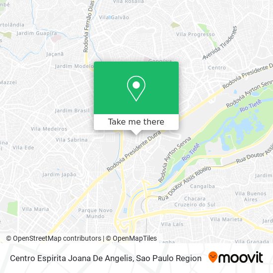 Mapa Centro Espirita Joana De Angelis
