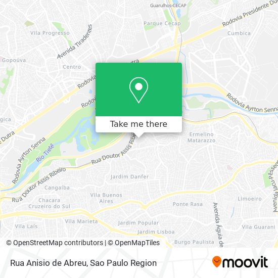Mapa Rua Anisio de Abreu