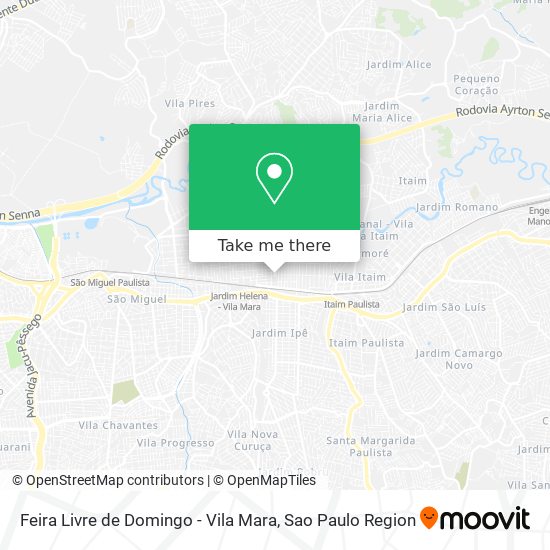 Mapa Feira Livre de Domingo - Vila Mara
