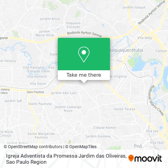 Mapa Igreja Adventista da Promessa Jardim das Oliveiras