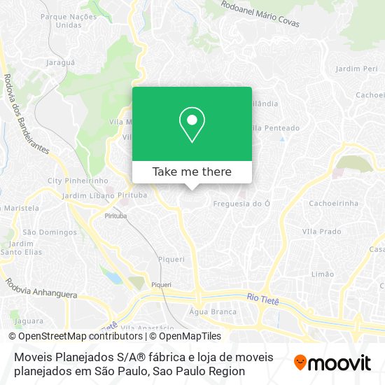 Moveis Planejados S / A® fábrica e loja de moveis planejados em São Paulo map