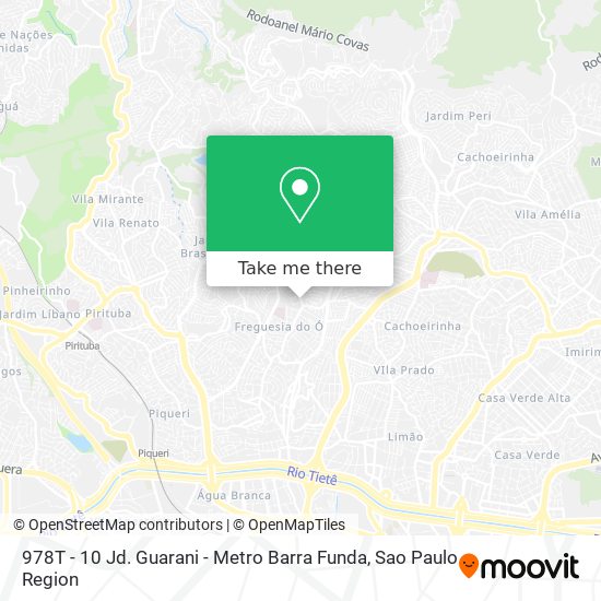 978T - 10 Jd. Guarani - Metro Barra Funda map