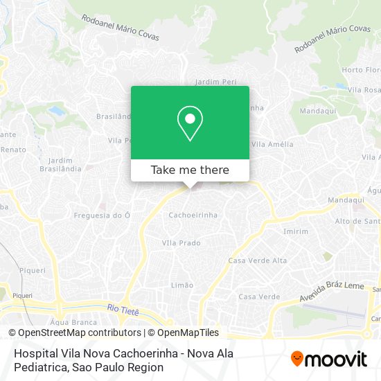 Mapa Hospital Vila Nova Cachoerinha - Nova Ala Pediatrica