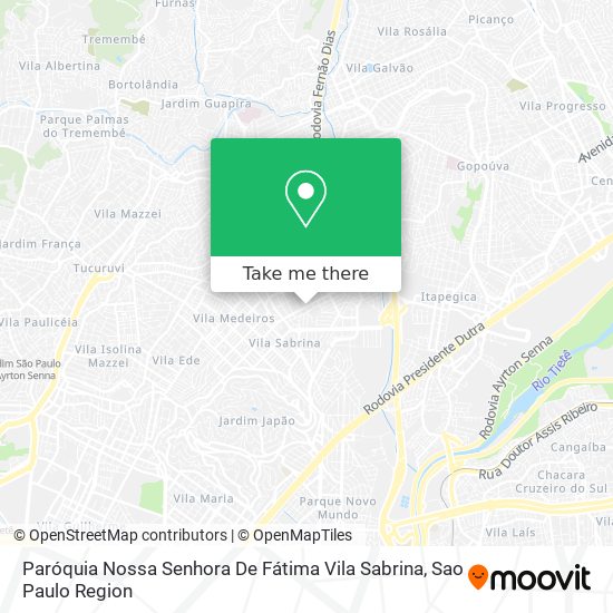 Paróquia Nossa Senhora De Fátima Vila Sabrina map