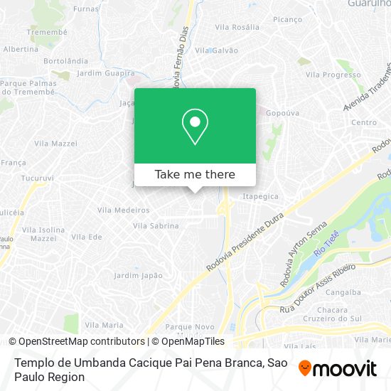 Mapa Templo de Umbanda Cacique Pai Pena Branca