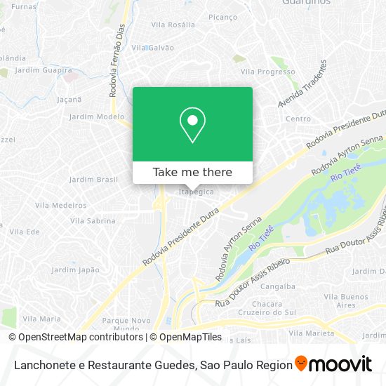 Mapa Lanchonete e Restaurante Guedes