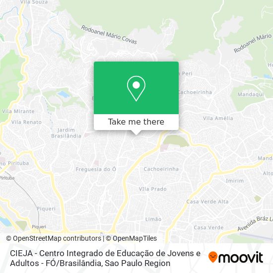 Mapa CIEJA - Centro Integrado de Educação de Jovens e Adultos - FÓ / Brasilândia