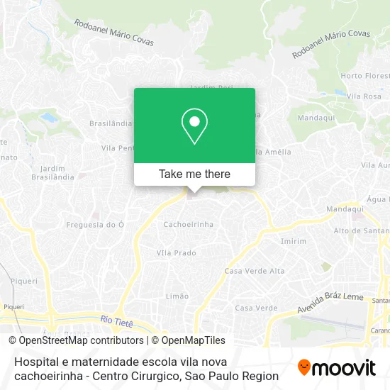 Hospital e maternidade escola vila nova cachoeirinha - Centro Cirurgico map