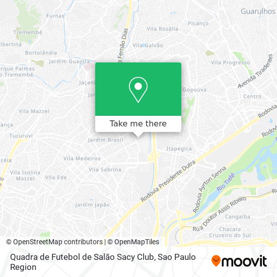 Quadra de Futebol de Salão Sacy Club map