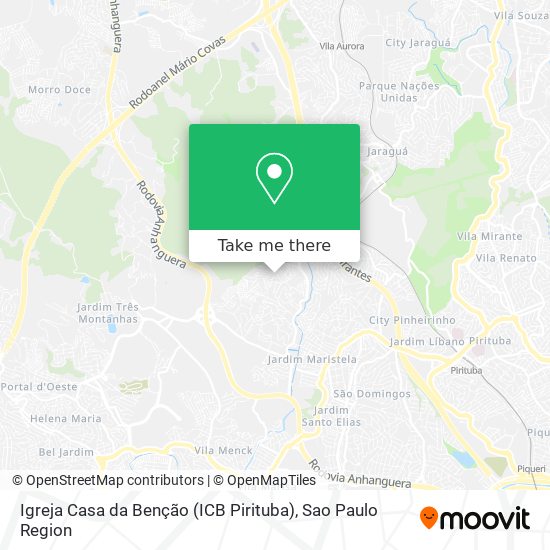 Mapa Igreja Casa da Benção (ICB Pirituba)