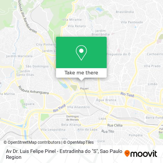 Mapa Av Dr. Luis Felipe Pinel - Estradinha do "S"