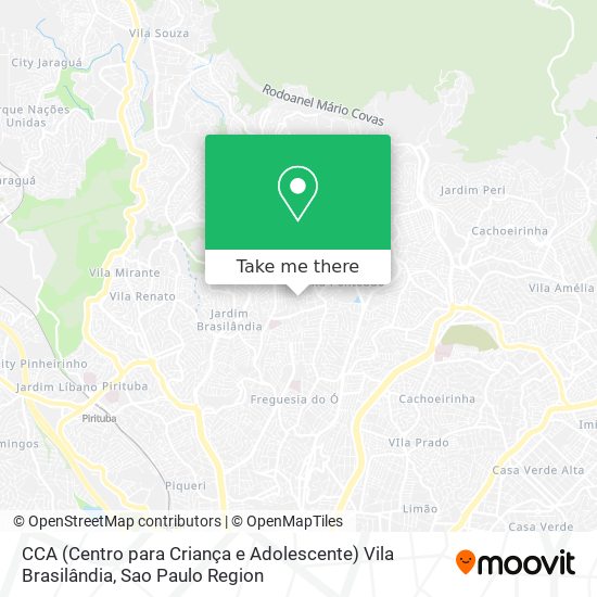 Mapa CCA (Centro para Criança e Adolescente) Vila Brasilândia