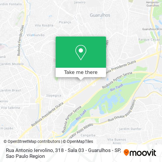 Mapa Rua Antonio Iervolino, 318 - Sala 03 - Guarulhos  -  SP