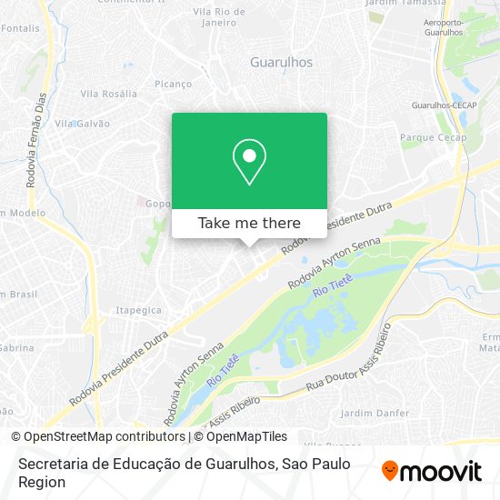 Mapa Secretaria de Educação de Guarulhos