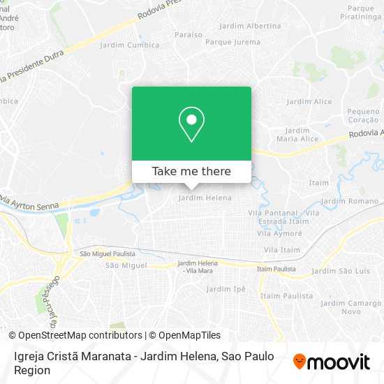 Mapa Igreja Cristã Maranata - Jardim Helena