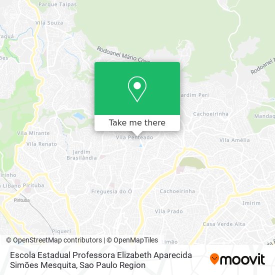 Mapa Escola Estadual Professora Elizabeth Aparecida Simões Mesquita