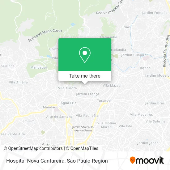 Hospital Nova Cantareira map
