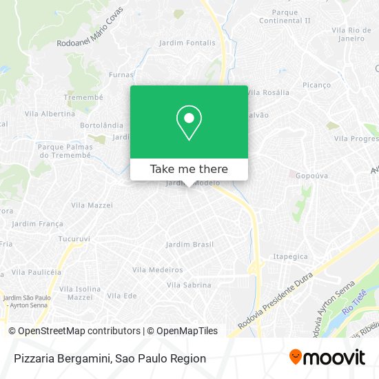 Mapa Pizzaria Bergamini