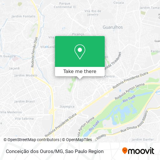 Mapa Conceição dos Ouros/MG