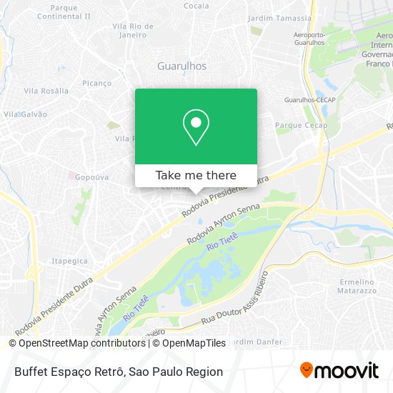 Buffet Espaço Retrô map