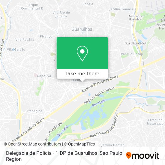 Delegacia de Policia - 1 DP de Guarulhos map