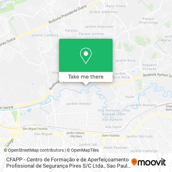 Mapa CFAPP - Centro de Formação e de Aperfeiçoamento Profissional de Segurança Pires S / C Ltda.