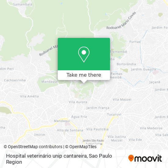 Hospital veterinário unip cantareira map