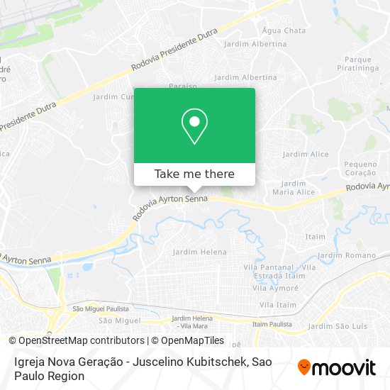 Mapa Igreja Nova Geração - Juscelino Kubitschek