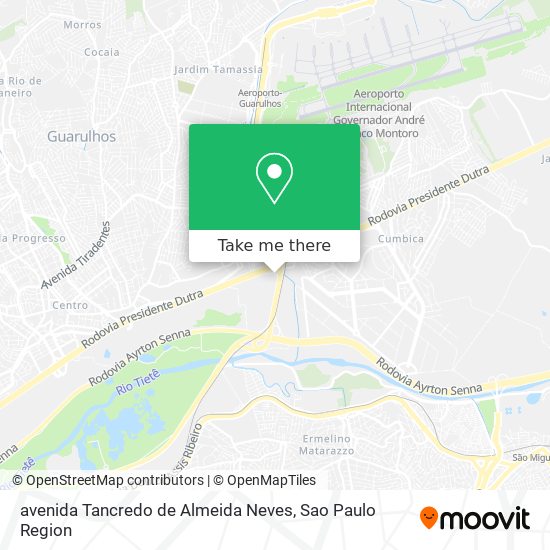 Mapa avenida Tancredo de Almeida Neves