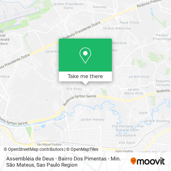 Mapa Assembléia de Deus - Bairro Dos Pimentas - Min. São Mateus