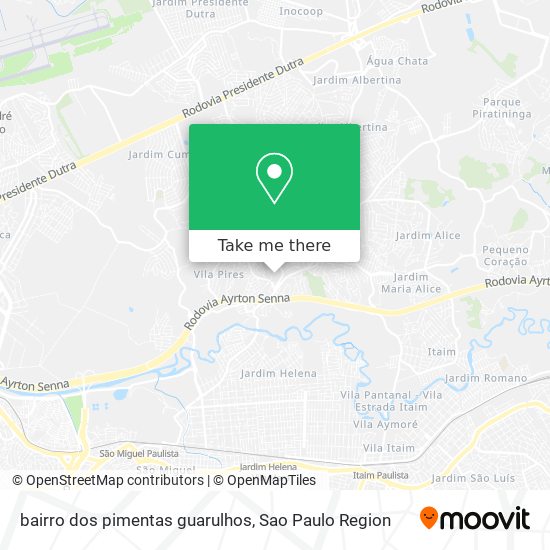 bairro dos pimentas guarulhos map