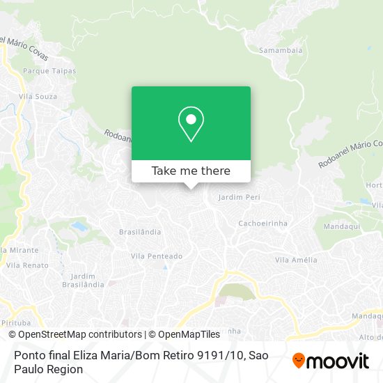 Mapa Ponto final Eliza Maria / Bom Retiro 9191 / 10