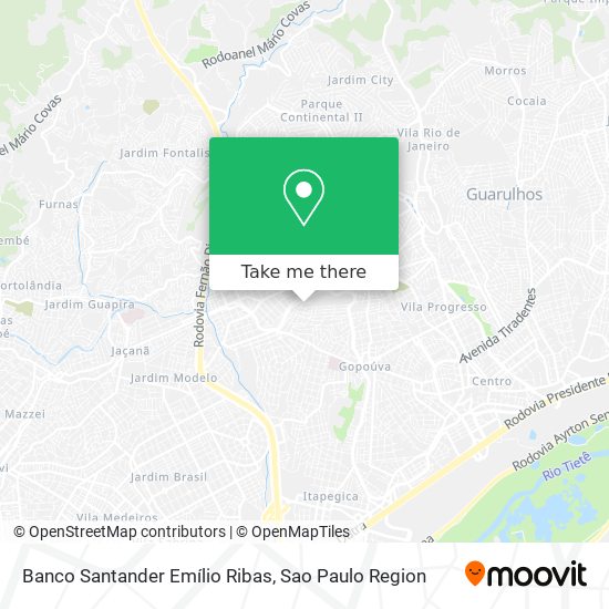 Banco Santander Emílio Ribas map