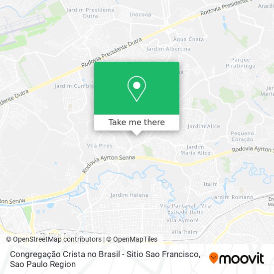 Mapa Congregação Crista no Brasil - Sitio Sao Francisco