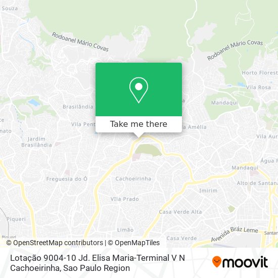 Lotação 9004-10 Jd. Elisa Maria-Terminal V N Cachoeirinha map