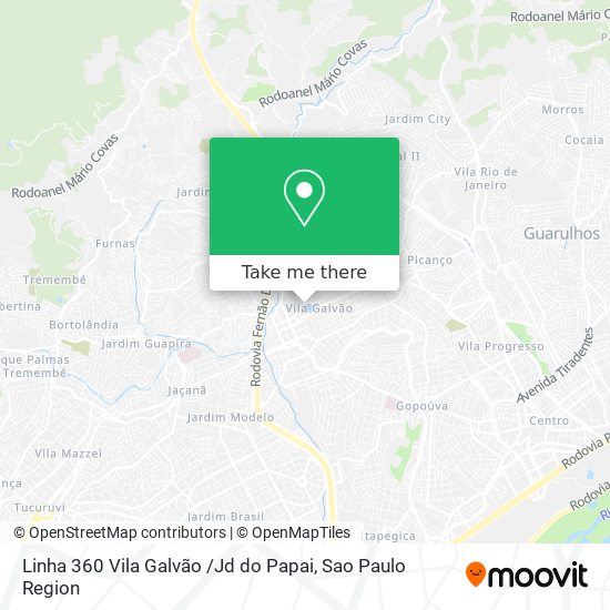 Linha 360 Vila Galvão /Jd do Papai map
