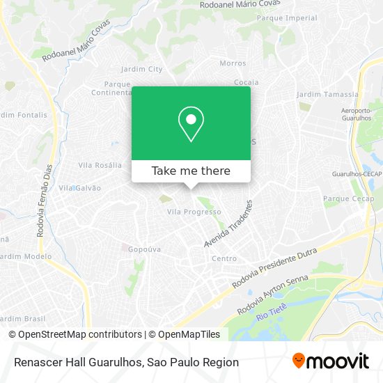 Renascer Hall Guarulhos map