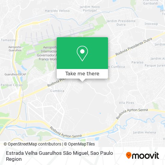 Estrada Velha Guarulhos São Miguel map